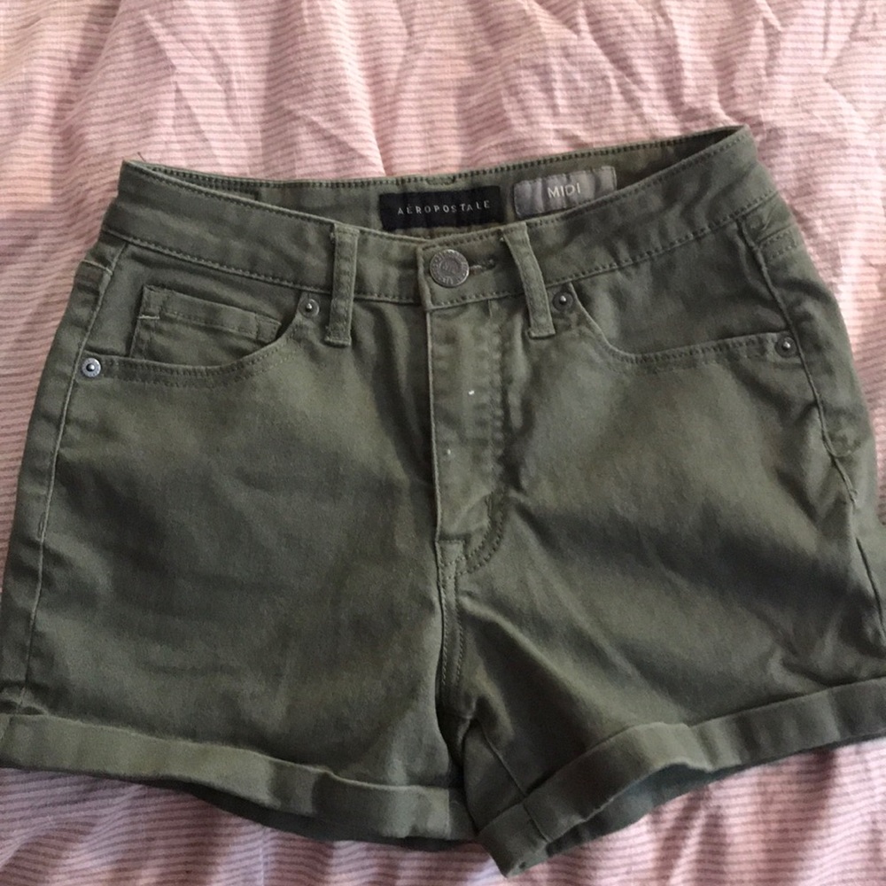 green aeropostale jean shorts